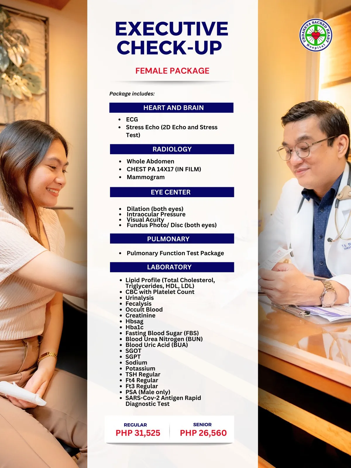 Executive Check-Up — female package — official USHH package or promotion
