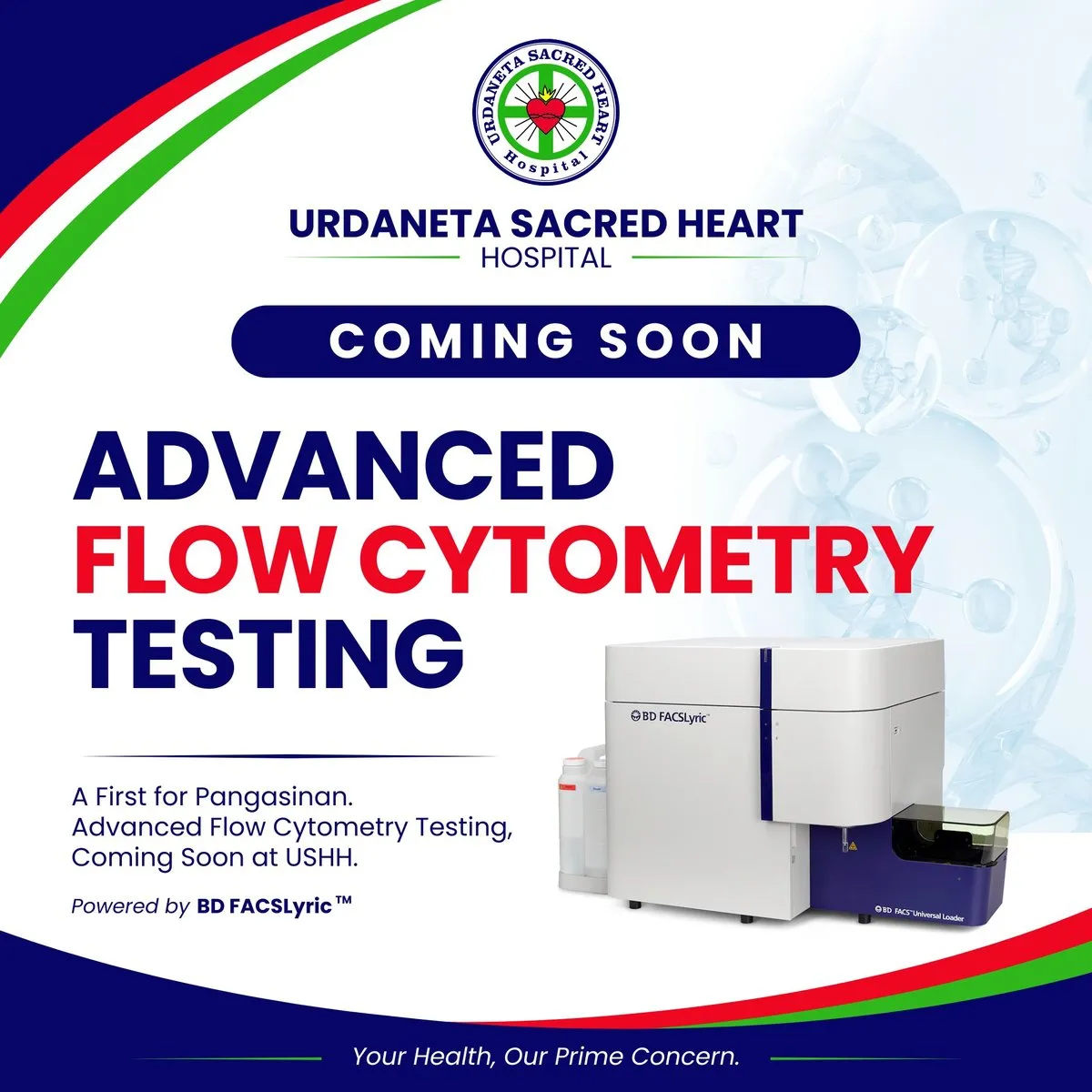 Advanced flow cytometry testing — official Urdaneta Sacred Heart Hospital announcement